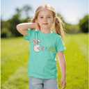 Ritatte Easter Shirt for Girls Toddlers Cute Bunny Eating Peeps Graphic Outfit Kids Funny Rabbit T-Shirt Short Sleeve Tee Top