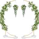 Vincidern 2pcs Curved Gold Metal Wedding Arch Backdrop Stand, 8.2ft Balloon Arch Stand, Event Decoration for Wedding Ceremony, Engagement Party, Celebration Decoration