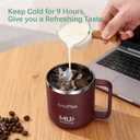 14oz Insulated Coffee Mug with Lid, Stainless Steel Coffee Mug with Handle, Double Wall Vacuum Tumbler, Leak-Proof Cup, Hot & Cold Drinks, Travel Mug for Christmas Gift, Car, Office, Camping