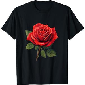 Red Rose Graphic T-Shirt L