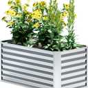 EKX 4x2x2FT Galvanized Raised Garden Bed, Raised Garden Bed Kit-Metal Planter Box Outdoor,Planting for Vegetables, Fruits,Herbs, Flowers-Slive