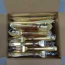 Liacere 200Pcs Gold Plastic Silverware-Gold Plastic Cutlery - Disposable Silverware include 100 Forks 50 Spoons 50 Knives Perfect for Parties&Weddings&Restaurants&Thanksgiving