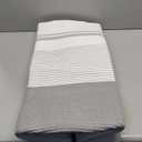 danpinera 100L Nursery Hamper, Tall Woven Laundry Basket with Long Leather Handles, Boho Laundry Hamper for Living Room & Bedroom, Eco-friendly & Convenient Decorative Storage Basket White & Gray