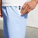 COOFANDY Men's 7 inch Casual Shorts Drawstring Waist Lightweight Quick Dry Summer Beach Board Shorts with Pockets (Blue, XL)