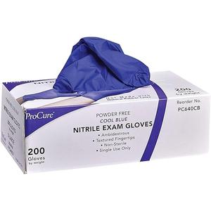 ProCure 200 Count Disposable Nitrile Gloves - Latex Free, Powder Free Medical Exam Gloves, Medium Size