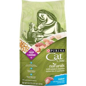 Purina Cat Chow Hairball, Healthy Weight, Indoor, Natural Dry Cat Food, Naturals Indoor - (Pack of 4) 3.15 lb. Bags