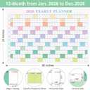 24" x 36" Exellewis 2026 Wall Calendar, Folded Large Paper Yearly Planner 12 Months, January to December 2026, 2-Sided Reversible Horizontal/Vertical School Office Business Year Calendar