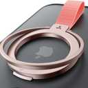 TORRAS 2025 Upgrade (Gen 6.0) Magnetic Phone Grip Holder Kickstand with Braided Strap, Fit for MagSafe Ring Removable, for iPhone 17 16,15, 14, 13 12 Pro/Max Samsung, Google (Rose Gold), Ostand Ring