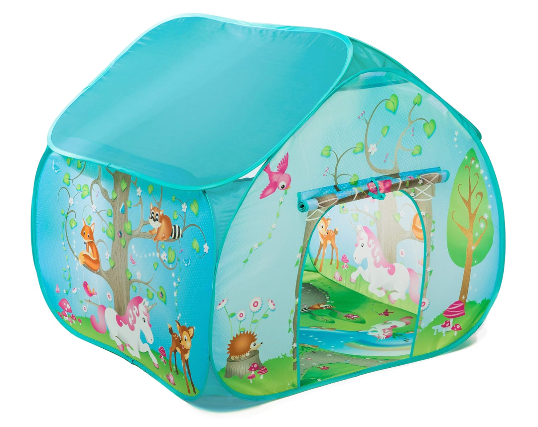 Pop It Up | Enchanted Forest Play Tent, Blue | Fun2Give | Front & Back Doors, Spacious Interior, Pretend Play, Toddlers & Kids Ages 3+