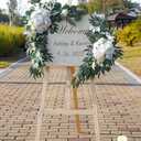 ponatia Wedding Arch Flowers (Pack of 2), Artificial White Wedding Flowers for Wedding Welcome Signs Decorations and Arch Flowers for Wedding Ceremony Reception (White & Ivory)