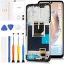 for T-Mobile Revvl 7 5G 6.58" LCD with Arctic Gray Frame Screen Replacement Revvl 7 5G TMR075G LCD Display Touch Digitizer Screen Assembly with Repair Tools