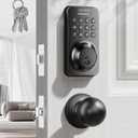 Keyless Entry Keypad Deadbolt with Handle Set, Smart Lock, Auto-Lock + One-Touch Lock, 100 Codes + 15-Min Easy Install, Ideal for Airbnb/Homes/Offices, Fits U.S. Standard Front Doors, Black