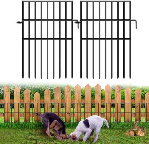FOKEP Animal Barrier Fence, 25 Panels No Dig Fences, 17in(H) X 27ft(L) Garden Fence Animal Barrier for Rabbits and Dog Under Fence Barrier, Rustproof Metal Fences Border for Outdoor, Yard, Patio