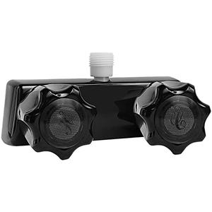 EXCELFU RV Shower Faucet, 4" Camper Shower Faucet Valve Diverter with Knobs for Outdoor and Indoor for RV Camper Trailer Motorhome (Black)