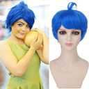Short Blue Wig for Women Costume Joyful Funny Blue Anime Wigs for Halloween Party Costume