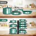 Dailyart Pot and Pan Organizer for Under Cabinet Adjustable 8-Tier Pots and Pans Storage Organizer with 3 DIY Methods Pan Organizer Rack for Cabinet, Pan Organizers Inside Cabinet for Frying Pan, Lid