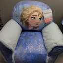 Idea Nuova Frozen Elsa Figural Disney Bean Bag Chair with Sherpa Trim,Polyester, Purple Snowflake, Ages 3+, Small