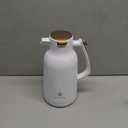 IDEUS Thermal Coffee Carafe 68oz (2,000ml), Stainless Steel Double Wall Insulated Vacuum Flask, Water Jug Coffee Server and Beverage Dispenser, Heat and Cold Retention (White-Gold, 68oz (2,000ml)) (67.6 Ounces)