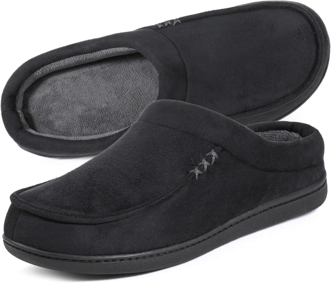 ULTRAIDEAS Men's Nealon Moccasin Clog Slipper, Slip on Indoor/Outdoor House Shoes (11-12)