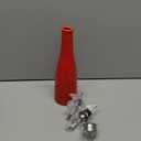 YOLIFE Olive Oil Dispenser Bottle, 20oz Ceramic Oil Dispenser for Kitchen, Oil Bottle with Gravity Spout, Leak Proof EVOO Dispensing Bottle with 2 Spouts and 1 Funnel for Vinegar, Juice(Red)