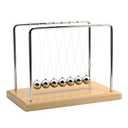 QLKUNLA Newtons Cradle Balance Balls Science Physics Gadget Desktop Decoration Kinetic Motion Toy for Home and Office (Beech,7 Balls)