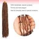 Pack of 8 Pre-Looped Micro Locs Super Lightweight Mini Fuax Locs Crochet Hair Sisterlocks Synthetic braids Dreadlock Extensions (30#, 18 Inch)