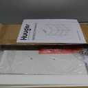 Huuger Nightstand with Charging Station, Side Table with 2 Fabric Drawers, End Table with Open Shelf, Bedside Table with USB-C Port and Outlets, Night Stand, PU Leather, White