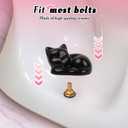 4 Pack Toilet Bolt Caps Decorative, Ceramic Cute Cat Screw Cover for Bottom of Toilet Fun Themed