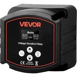 VEVOR Dual Battery Isolator, 12V 300 Amp, Manual and Automatic VSR Voltage Sensitive Relay with LCD Screen, Smart Battery Isolator for Lithium & Lead-Acid Batteries, for Car Truck RV UTV ATV Boat