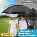 ZOMAKE Automatic Open Extra Large Golf Umbrella 51/54/62/68/72 Inch, Double Canopy Vented Windproof Oversize Stick Umbrellas for Rain