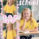 Oakgarden Girls V Neck Crop Tops Kids Drop Shoulder Short Sleeve Knit T-Shirts Oversized Summer Athletic Cropped Tees 5-14Y(Yellow,7-8 Years) (Yellow)