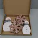 Cinnvoice 5 Pcs Winter Snowflake Wooden Decor Tabletop Snowman Decor Winter Wood Blocks White Snow Flake Wood Signs Snowman Tiered Tray Wooden Signs for Winters Party Home Shelves(Retro)