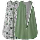 Yoofoss Baby Sleep Sack 18-24 Months with Plush Dots, 2 Pack TOG 1.5 Fleece Baby Wearable Blanket with 2-Way Zipper, Organic Cotton Fabric Toddler Sleeping Sack, (X-Large)