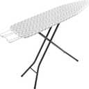 Amazon Basics Height Adjustable Full-Size Foldable Ironing Board, 4-Leg Fold-Up, Chevron Removable Cover, 60" x 14" x 38"