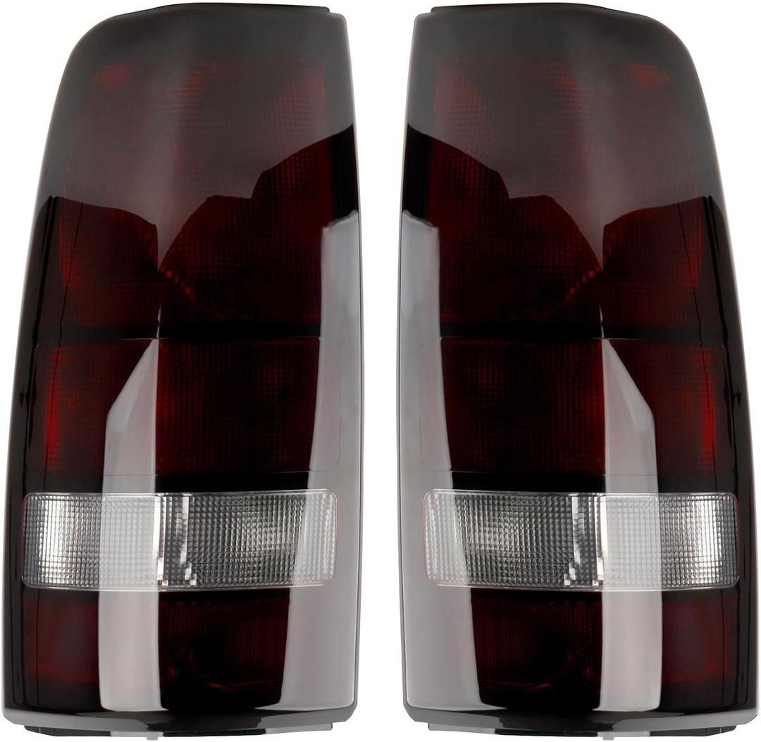 Dark Red Tail Lights Assembly Compatible with 1999-2006 GMC Sierra 1500 2500 3500, for 1999-2002 Chevy Silverado 1500 2500, Driver & Passenger Side Rear Brake Lamps (No bulbs, Smoke)