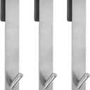 Kontoyo Shower Door Hooks(7.5 Inch),Extended Over Door Hooks for Bathroom Frameless Glass Shower Door,Stainless Steel Towel Hooks,Heavy Duty Rack Hooks for Robe,Towel-3 Pack-Silver