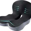 Seat Cushion Memory Foam Pads for Truck Driver Office Chair Cushion Home Chair Cushion Car Non Slip Pad Sitting Ergonomic Cushions for Office Workers Car Drivers (Dark Grey)