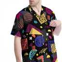 Funny Hawaiian Shirt for Men Casual Short Sleeve Button Down Beach Shirts Printed Tropical Vacation Shirts (Black, L)