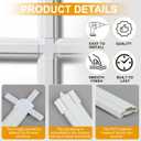 24 Pcs 24" Plastic Window Grille Inserts White Window Grid Kit Include Grid Connectors and Fasteners for for Installing Decorative Grilles Layouts Home