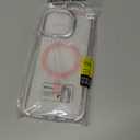 iPhone 15 Pro Case [Compatible With MagSafe], Magnetic Kickstand for Women Girls, 6.1", Clear Pink