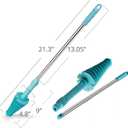 HOMEGOAL Toilet Plunger, Siphon Type Toilet Clog Remover, Flexible Rubber Head Stainless Steel Handle, Toilet Dredge Tool, Squeegee (Blue)