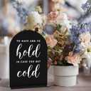 2 x Acrylic Wedding Signs, To Have And To Hold Signs for Marriage Reception, Bridal Shower Decorations, Modern Arched Round Top Acrylic Table Top Sign with Holder for Wedding Party Dinner (Black)