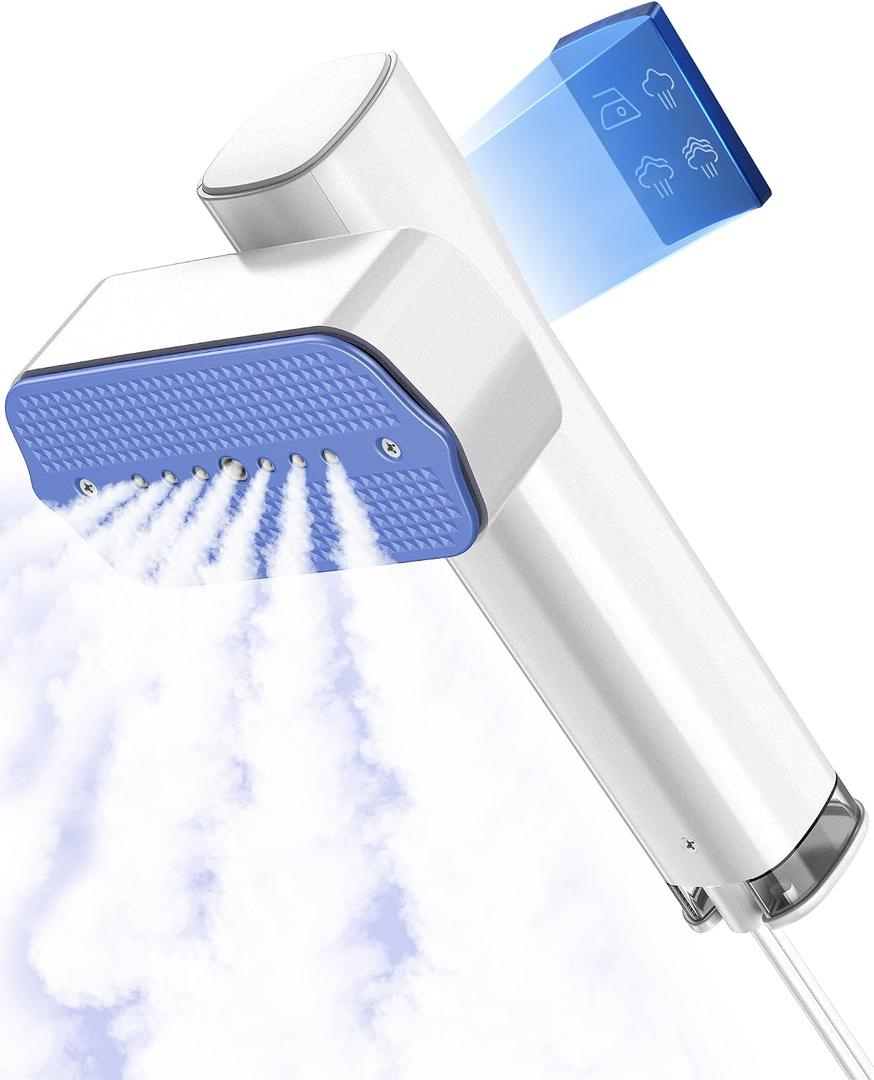 Dovety Steamer for Clothes, Portable Handheld Travel Steamer, Clothing Wrinkles Remover for Gament Steam, 1100W Powerful 2 In 1 Steamer&Iron, 100mL Water Tank Capacity, for 120V Home, Office, Travel