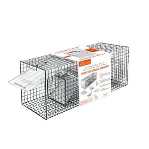 HOMESTEAD 2-Pack Live Animal Trap - Specialized for Raccoons, Opossums, Groundhogs, Skunks, Feral Cats, Squirrels - Heavy Duty Steel Traps, 1-Door, Green, Humane Catch & Release Animal Trap,89-302