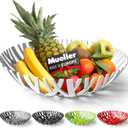 MUELLER Fruit Basket, Modern Fruit Bowl Made in Europe, Decorative Centerpiece for Home Decor, Ideal for Kitchen Counter, High-end Look, White