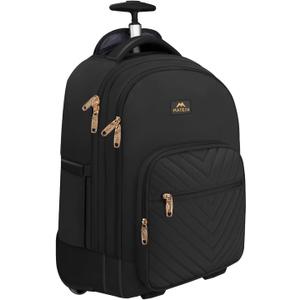MATEIN Rolling Backpack for Women, 17 inch Water Resistant Wheeled Laptop Backpack, Large Carry On Luggage Travel Backpack with Wheels, Trolley Suitcase Business Overnight Roller Bag for Adults, Black MATEIN Rolling Backpack for Women, 17 inch Water Resistant Wheeled Laptop Backpack, Large Carry On Luggage Travel Backpack with Wheels, Trolley Suitcase Business Overnight Roller Bag for Adults, Black