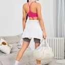 RUNNING GIRL Y-Back Sports Bras for Women, Medium Impact Wirefree Padded Bra Workout Crop Top Longline Sports Bra Push up (Pink, XXL)