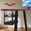 CanKing Clamp Desk Shelf 2 Layer Clip On or Under Table Organizer, Black, 15 inch