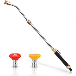 2024 Upgraded Pressure Garden Hose Wand, Includes 2 High-Pressure Nozzles and Quick Connectors, Hydro Jet Hose Nozzle Wand for Gutter Patio Car Pet Window (25 Inches Pressure Wand)
