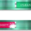 5 x Dishwasher Magnet – Red & Green Clean Dirty Sign, 304 Stainless Steel with Adhesive Tape, Easy Slide for Kitchen Decor & Home Organization Gift (S106)
